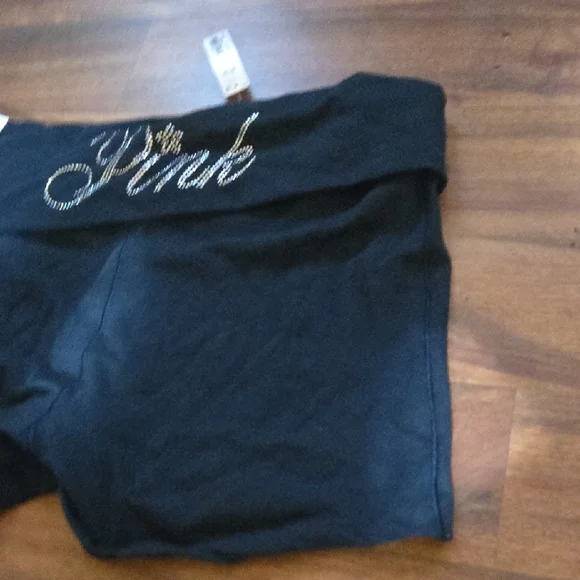 PINK Victoria's Secret Shorts de ciclista de 3" Cotton , Logo Sparkle NWT MEDIUM - Picture 6 of 10